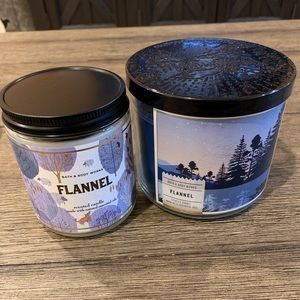 NEW Bath & Body Flannel Candle Bundle